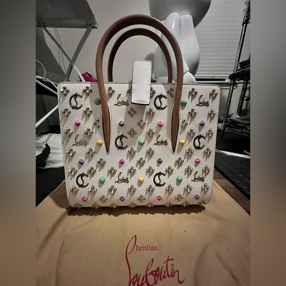 Christian Louboutin White Studded Women's Bag - Picture 8 of 10